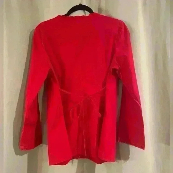 Women’s Red Motherhood Maternity Button Up - Picture 4 of 10